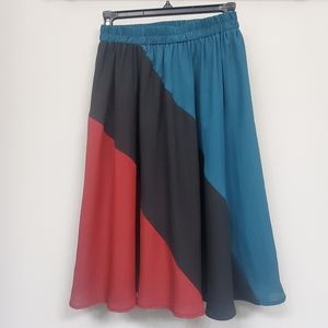 Colorblock flowy skirt